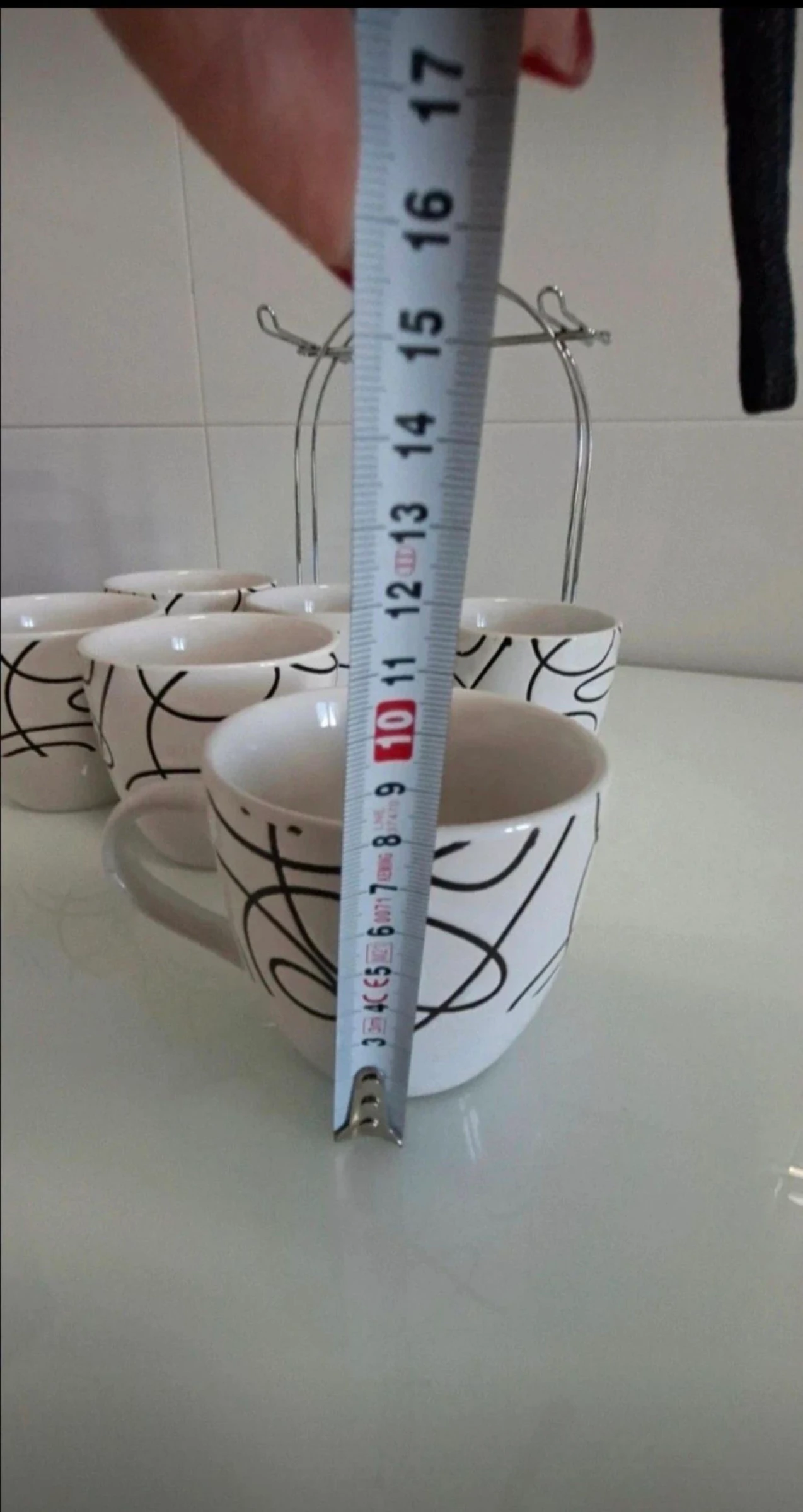 Set of 6 cups with stand – photo 9